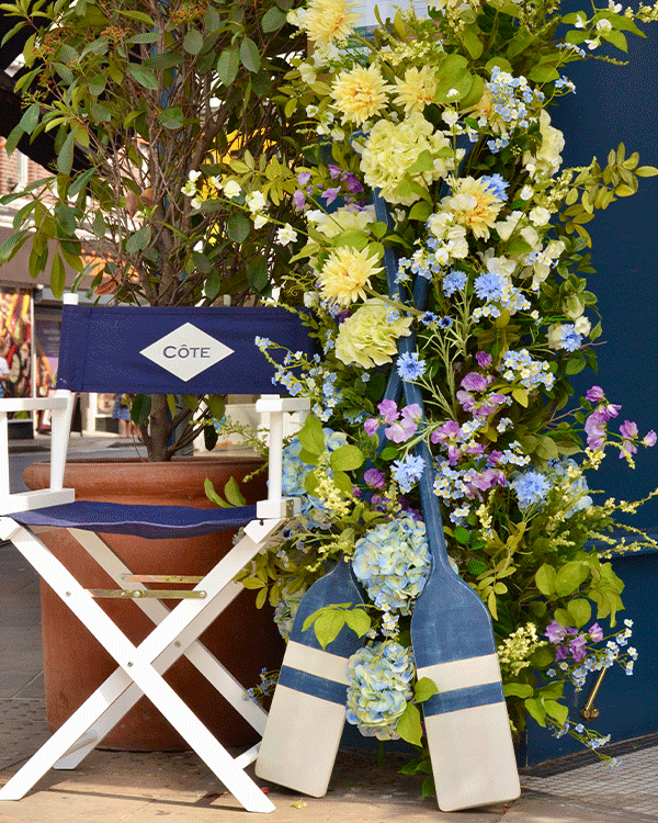 Restaurant in London with luxury Spring themed floral exterior for event