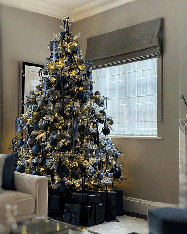 Decorated Christmas tree in residential home in the South East.