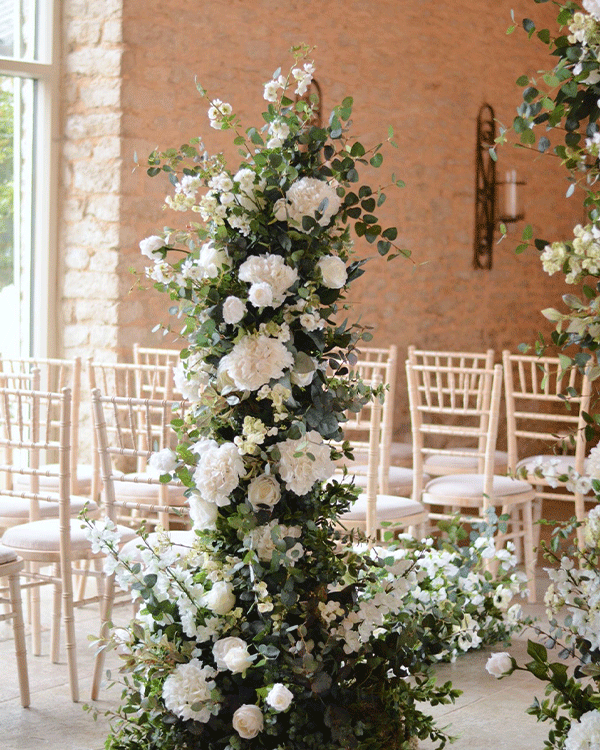 Interior wedding flowers in Buckinghamshire